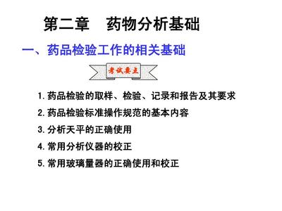 第2章 药物分析的基础知识